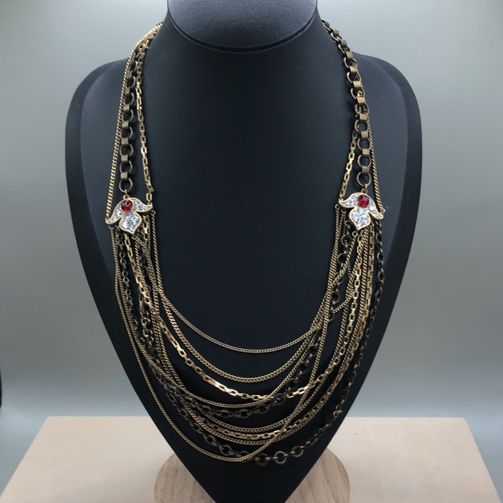 Vintage/retro Juicy Couture Multi Chain Strand Necklace Layered Look